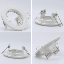 COOINJOY 10x Modern GU10 Downlights for Ceiling, Round Matt White Metal Frame for Recessed Ceiling Lights, External Dimensions: 80mm, Cut-Out Hole Size:60-80 mm…