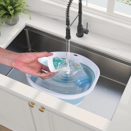 Baby Bottle Wash Basin, Bottle Washing Basin - Collapsible Wash Basin for Baby Bottles, Reusable Sink Basket for Baby Bottle Cleaning, Portable Baby Bottle Tub for Home and Travel (with Hook)