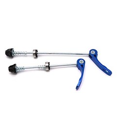 Multi colour bicycle quick release skewer set, front and rear, black, blue