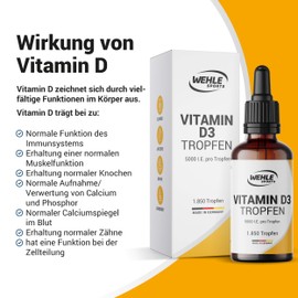 Vitamin D3 Laboratory-tested 5000 IU per drop high dosage – Highly bioavailable Vitamin D liquid 50 ml (1850 drops) – In MCT oil made from coconut, tasteless