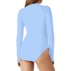 RELLECIGA Women's Sea Blue Long Sleeve Rash Guard One Piece
