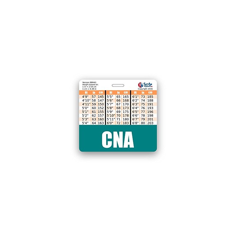 CNA Badge Buddy Horizontal w/Height & Weight Conversion Charts (Teal)