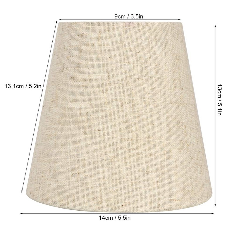 6Pcs Chandelier Lamp Shades, Modern E14 Clip On Natural Burlap
