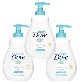 Dove Baby Rich Moisture Head to Toe Body Wash Pump - 6.76 Fl Oz / 200 mL x 3 Pack
