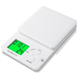 AiQInu Digital Kitchen Scales with Timer, 3 kg / 0.1 g High Precision Coffee Scale, Kitchen Scale with LED Display, Multifunctional Magnetic Food Scales for Kitchen