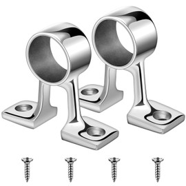 MorningRo 2 Pcs 306 Stainless Steel Marine Grade Boat Hand Rail Railing Fitting (i. D. 26mm) Center Bracket Stanchion Enter Bracket Stanchion Mount Hardware for 1 Inch Od Tubing
