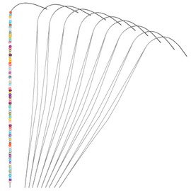 Large Eye Beading Needles 4 Inch Stainless Steel Beading Needles for Bead Spinner, Curved Sewing Needles DIY Bead Spinner Needles Craft Curved Needles Sewing Tool for Bead Needles Tool(10 Pieces)