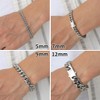 Chain Bracelet for Women Silver Cuban Link Bracelet Stainless Steel