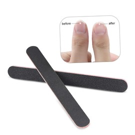 Vaguelly 12pcs Double-sided Nail Files for Manicure and Nail Trimming and Shaping Tools Black Sanding Strips for Home and Salon Use