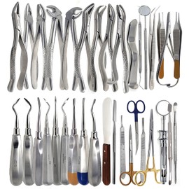 German 75 Pcs Dental Oral Extraction Extracting Forceps Elevators Instruments Set Kit Made of Premium Quality Stainless Steel