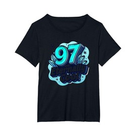 97 and Eternally Cool Birthday Gift for Seniors T-Shirt, Women's Plus, Black