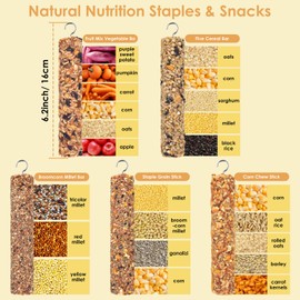 KATUMO Parrot Treats 5 PCS Bird Crunch Sticks Cockatiel Treats Parakeet Snacks Conure Food Sticks for Parakeet Cockatiel Canary Finch Lovebird Conure Lorikeet Parrots