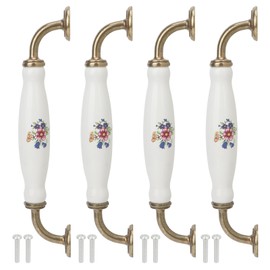 4 Sets Ceramic Handle European Style 160mm Hole Distance Cabinet Door Drawer Handle Hardware