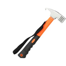 Yeqqzq Camping Hammer Tent Peg Puller, Heavy Duty with Tent Stake Remover, Carbon Steel Hook Angle Design Tent Pegs for Outdoor Camping Picnic (Orange)