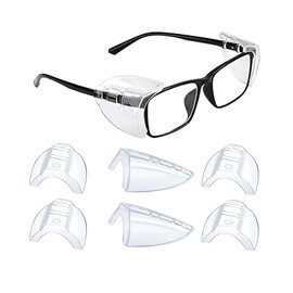 AIMALL 4 Pairs Clear Eye Goggles Side Shields Protection Universal Flexible For Glasses, Flexible TPU Protection, Lightweight Design for Safety Glasses, Contoured for Comfort