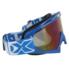EVGATSAUTO Gafas de Bicicleta de Montaña, Gafas de Motocross de Antiviento Plegables para PC para Hombres Skate Antideslizante (Anteojos de Color de Montura Azul)