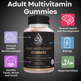 Iman Vitamins Halal Complete Complex Adult Multivitamin Gummies | Natural Immune Boost for Men & Women | Vegetarian & Non-GMO | Gluten, Gelatin, Peanut & Dairy-Free Vitamin Gummy | 90 Count