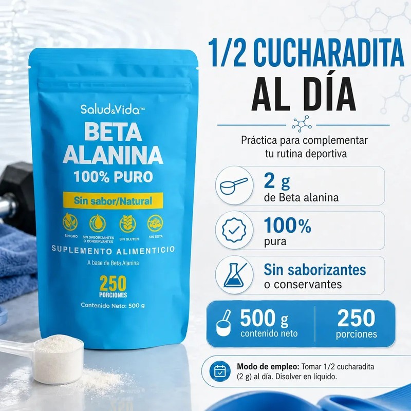 Beta Alanina en Polvo 500 Gramos 100 Pura y Sin