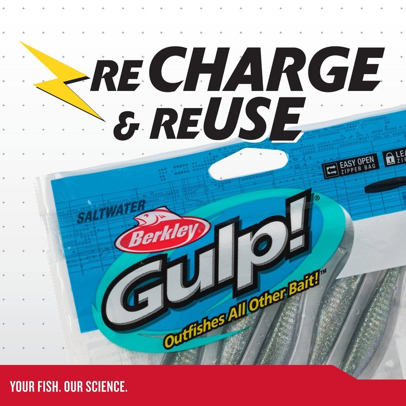 Berkley Gulp! Surf Bytes Strips Fishing Soft Bait, Chartreuse, 5