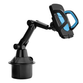 Bittwee Car Cup Holder Phone Mount, Automotive 360° Rotatable Adjustable Gooseneck Height Cell Phone Cradle Mount with Extendable Cup Base Holder, Universal for All Vehicles and Smartphones (Blue)