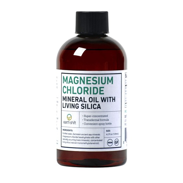 Magnesium Chloride + Living Silica - Relieves Muscle Soreness & Tensions, Reduce Stress, Fight Fatigue - Joint Muscle Support Promotes Restful Sleep and Overall Wellbeing (MAGSIL125ML-mer)