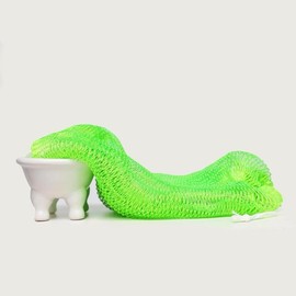African Net Sponge, African exfoliating net Sponge, Ethically sourced real african Exfoliate Porous Hygiene Dries Quickly:_Bright Orange