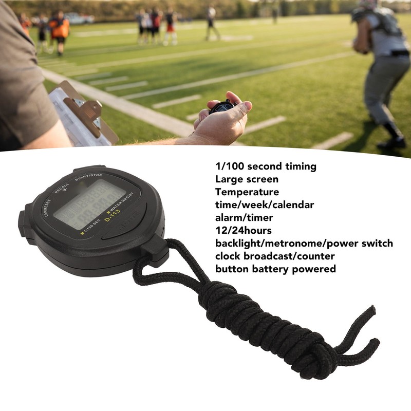 Digital Stopwatch 60 Lap Memory Split Sport Timer Waterproof with