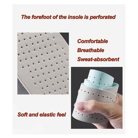 3 Pairs of Leather Insoles, Leather Soles for Sweaty Feet, Breathable Leather Shoes Soles, Soft Leather Insoles for Men and Women Shoes (41-42)