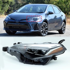 hps-carparts For 2017 2018 2019 Toyota Corolla SE XSE LED Headlight w/Bulbs Left Driver Side