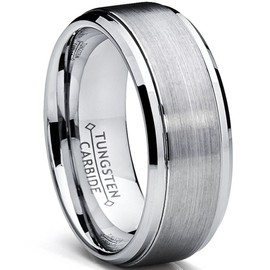 9MM High Polish/Matte Finish Men's Tungsten Ring Wedding Band Size 11