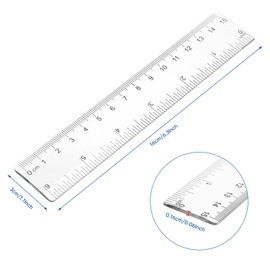 Zonon 100 Pcs 6 Inch Rulers Bulk Clear Plastic Flexible Straight Rulers with Inches and Centimeters First Day of School Gift for Students Back to School Office Supplies