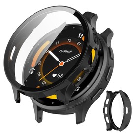 JXRICH Compatible Garmin Venu 3 Case, 1.8 inches (45 mm), Lightweight, PC + Tempered Glass, For Garmin Venu3, Protective Cover, High Sensitivity, Easy to Wear, Shockproof, Full Protection, Cover for
