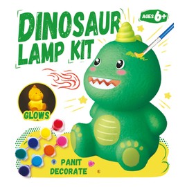 Cokiki Paint Your Own Dinosaur Lamp Kit, Art Supplies DIY Night Light Painting Kit, Arts and Crafts for Kids Ages 8-12, Birthday Party Holiday Creative Gift for Girls Boys Ages 6 7 8 9 10 11 12+(Big)