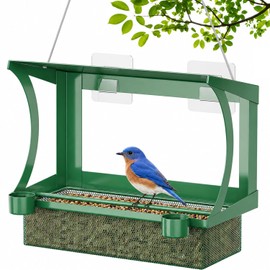 HOSUN 2-in-1 Bird Feeder for Windows and Hanging,Adhesive Hook Mount