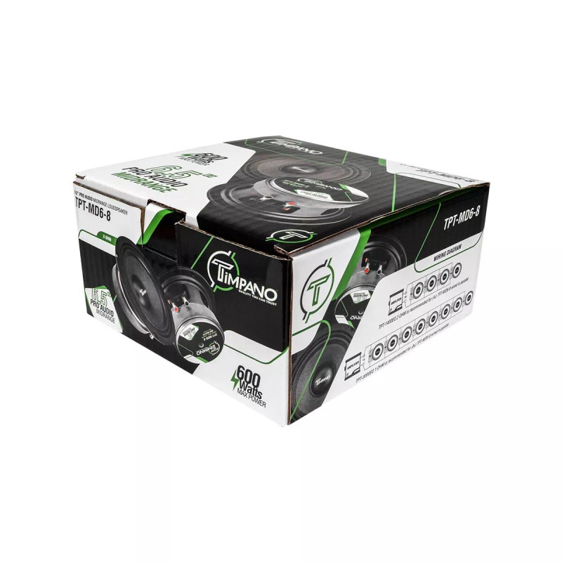 TIMPANO AUDIO (2) 6.5" MIDRANGE TIMPANO 600WATTS TPT-MD6-8 CAR PRO