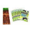 SDM 8 x Pixel Block Camouflage Pencils & 8 Puzzle