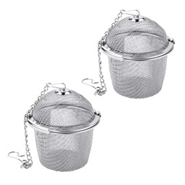 2 Pack 304 Stainless Steel Tea Ball and Cooking Infuser with Extended Chain Hook to Brew Loose Leaf Tea Spices Seasonings