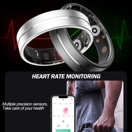 Yeforu Smart Ring Health Rings Heart Rate Monitoring Sleep Ring Family Care Sports Exercise Modes Activity Tracker Pedometer Women Men Smart Rings for Android & iOS Phones