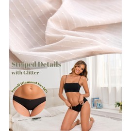 ANLIQI Womens Quick Dry Underwear Bikini Panties Packs Travel Hipster Nylon Soft&Breathable Comfy Low Rise No Ride Up Ladies Underpants(3BDGN,2XL)