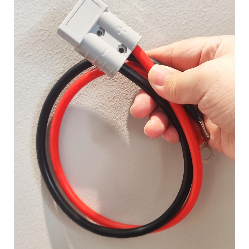 2 Pack 8AWG Cable with 50A Connectors for LiFePO4 Battery,