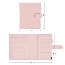 Moterm Leather Cover for Half Letter/Junior Discbound Planner, with Back Pocket (Pebbled-Black)