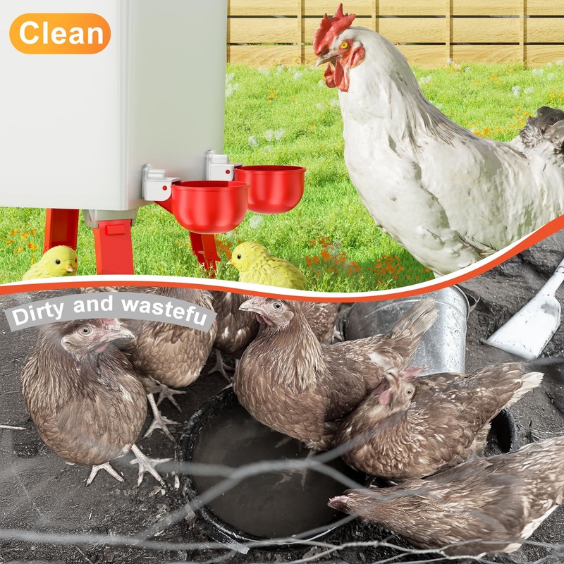 ZenxyHoC Chicken Waterer Cups, 10 Pack Automatic DIY Chicken Water