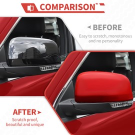 Amayum Fit for Jeep Grand Cherokee 2011-2020 Exterior Door Side Rear View Mirror Trim Car Exter Mirror Cap Protector,Red