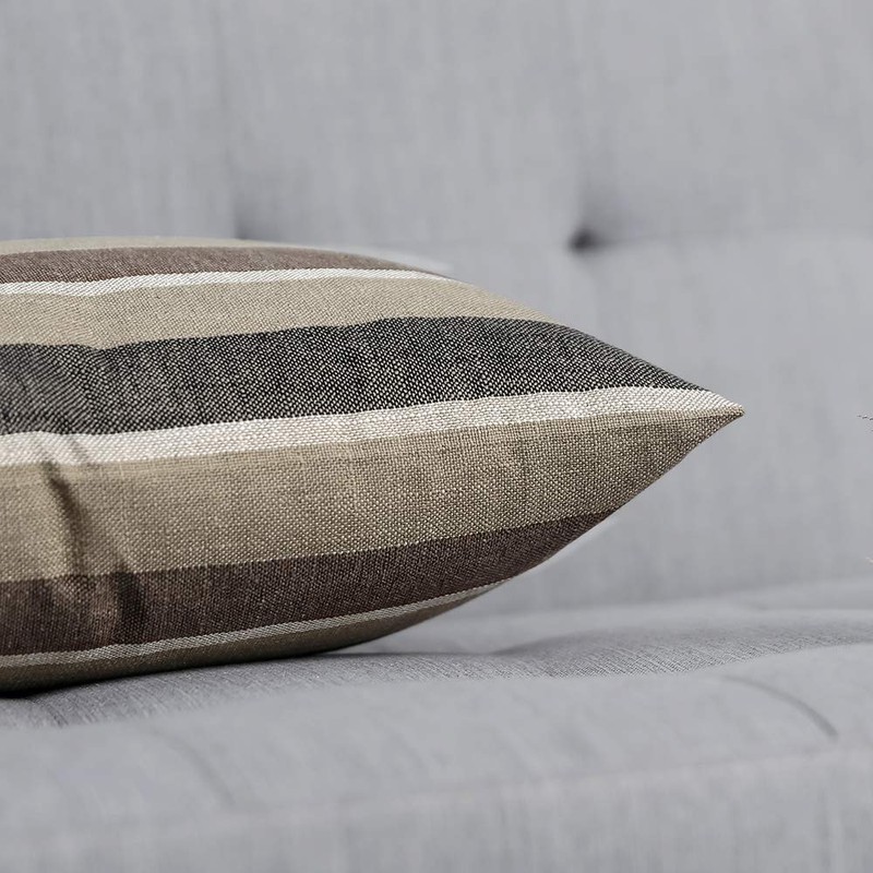 MIULEE Home Decorative Striped Cushion Covers in Linen Look, for