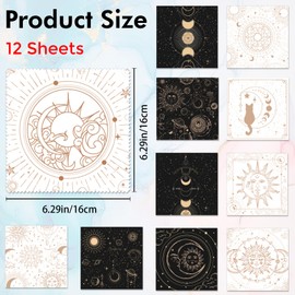 FREEBLOSS 24pcs Glasses Cleaning Cloth Divination Pattern Microfiber Cleaning Cloth for Glasses Eyeglasses Thick Soft Reusable Wipes for Camera Lens Phone Screen 6.3x6.3‘’