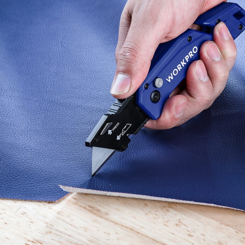 WORKPRO Folding Utility Knife, Box Cutter with Belt Clip, Quick-Change