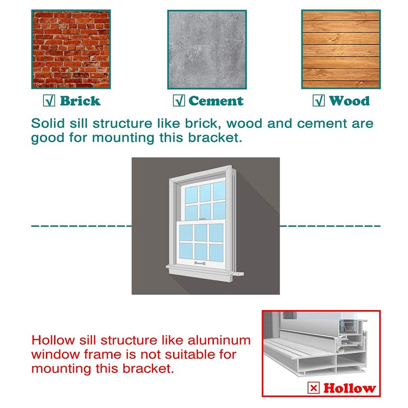 Daisypower Window AC Bracket,Window Air Conditioner Support Brackets Light Duty,Sturdy
