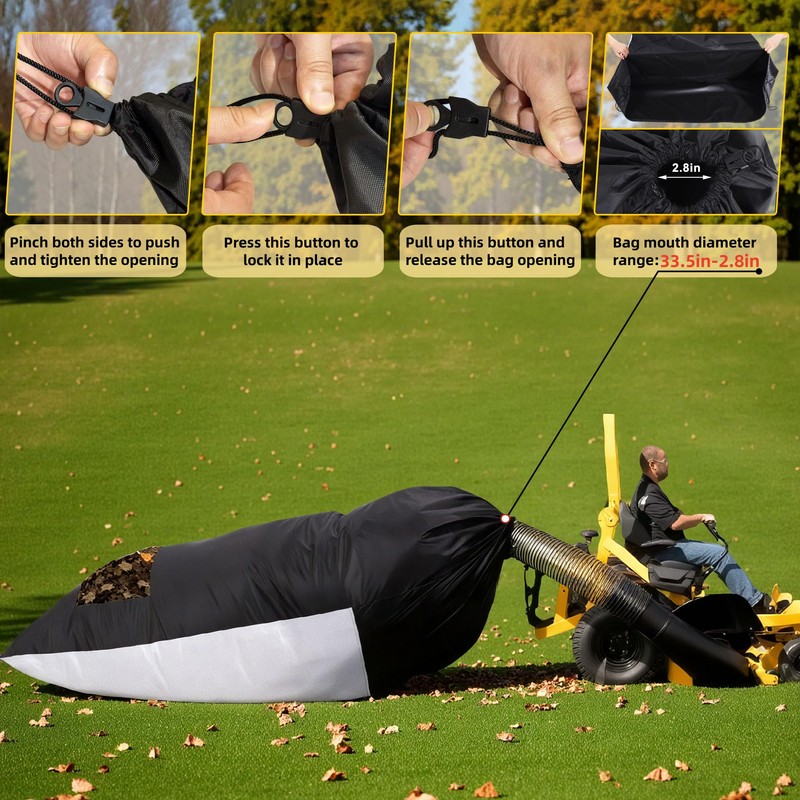 2025 Upgrated Large Lawn Tractor Leaf Bag Stitched with Tarp,Double-stitched