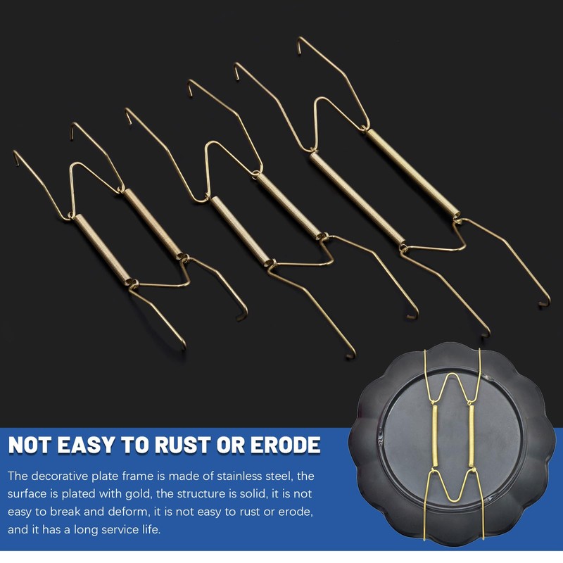 Glarks 18Pcs 6/8/10 Inch Invisible Plate Hangers with Wall Hooks