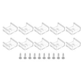 PATIKIL LED Strip Light Clips, 30 Pack Mounting Bracket Fixing Clips Plastic Clamp Holders with Screws for 13mm Neon RGB Light Cable Ribbon, Clear